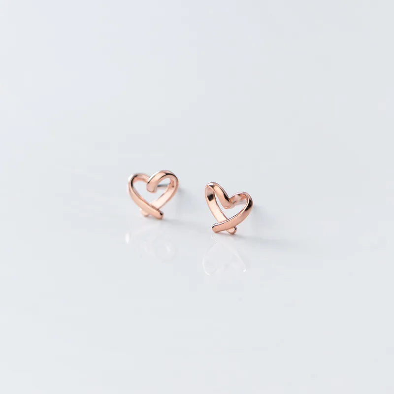 Small 925 Sterling Silver Stud Earrings for Women Piercing Ear Women Silver Earring 925 Heart Earrings Silver 925