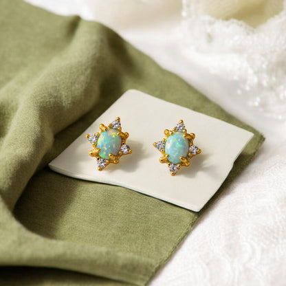 Opal Zircon Studs