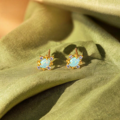 Opal Zircon Studs