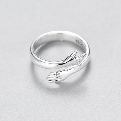 Silver hug ring