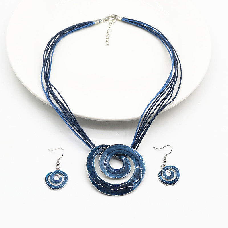 Lose yourself - wax painted necklace and earring set