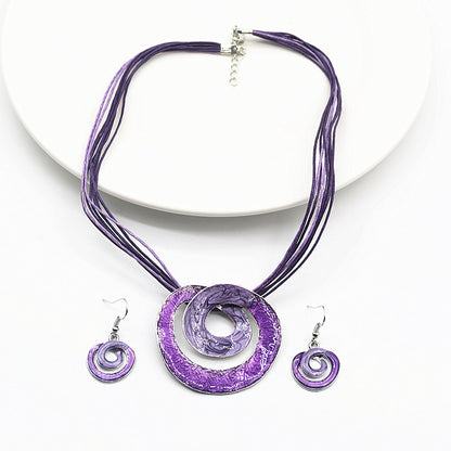 Lose yourself - wax painted necklace and earring set