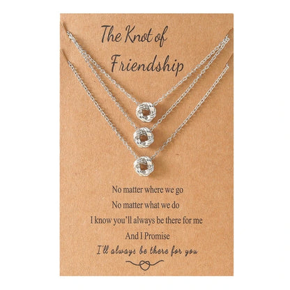 Best Friend Necklace Knot Pendant Matching Friendship Necklaces Jewelry Gifts for BFF Sisters Girls 18" to 20"