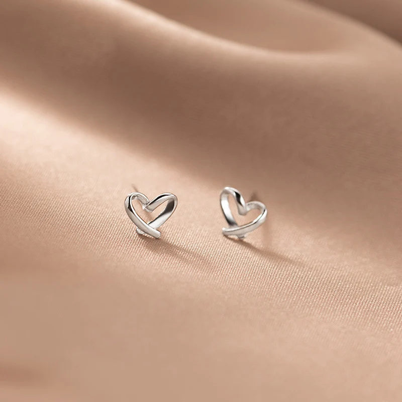 Small 925 Sterling Silver Stud Earrings for Women Piercing Ear Women Silver Earring 925 Heart Earrings Silver 925