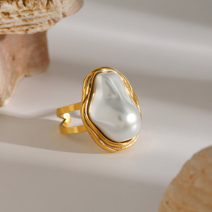 18K Gold Pearl Ring