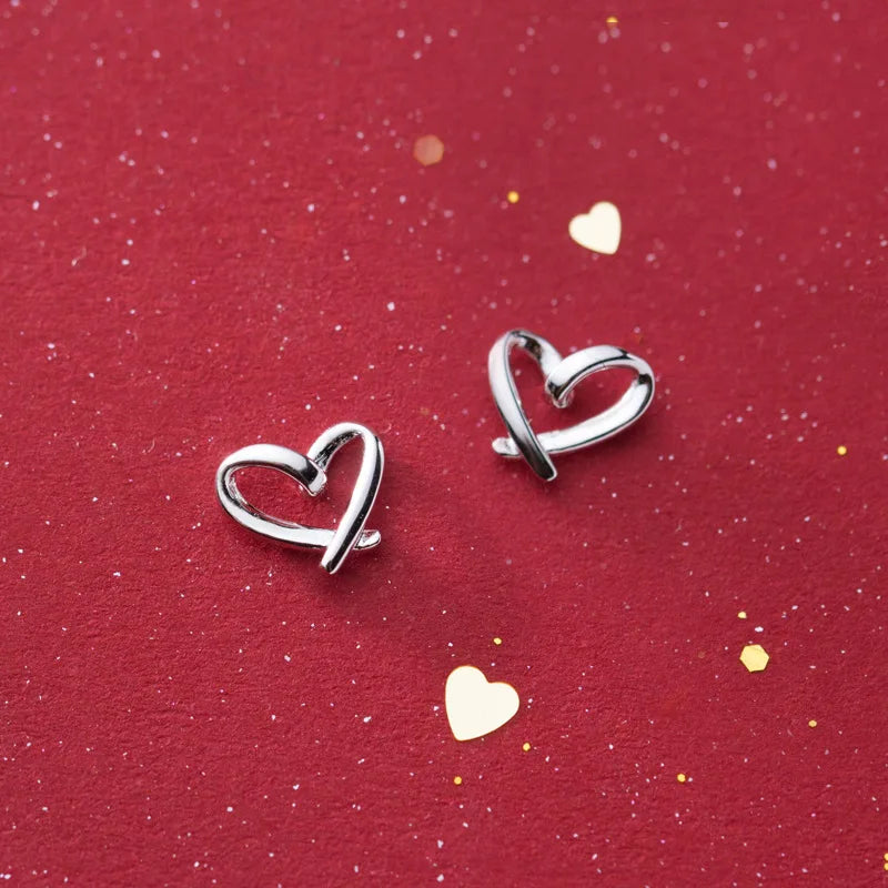 Small 925 Sterling Silver Stud Earrings for Women Piercing Ear Women Silver Earring 925 Heart Earrings Silver 925