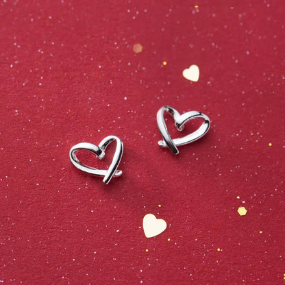 Small 925 Sterling Silver Stud Earrings for Women Piercing Ear Women Silver Earring 925 Heart Earrings Silver 925