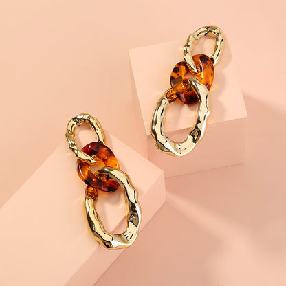 Leopard-print Resin Stud