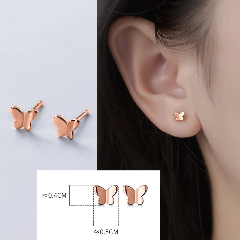 925 Sterling Silver Butterfly Earrings for Women Stud 925 Small Silver Earrings Jewelry Woman Earring Stud Silver 925