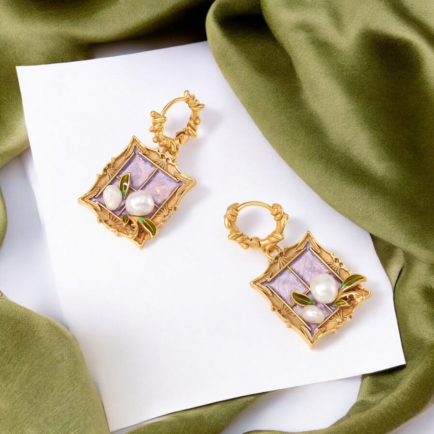 Pearl Window Earrings