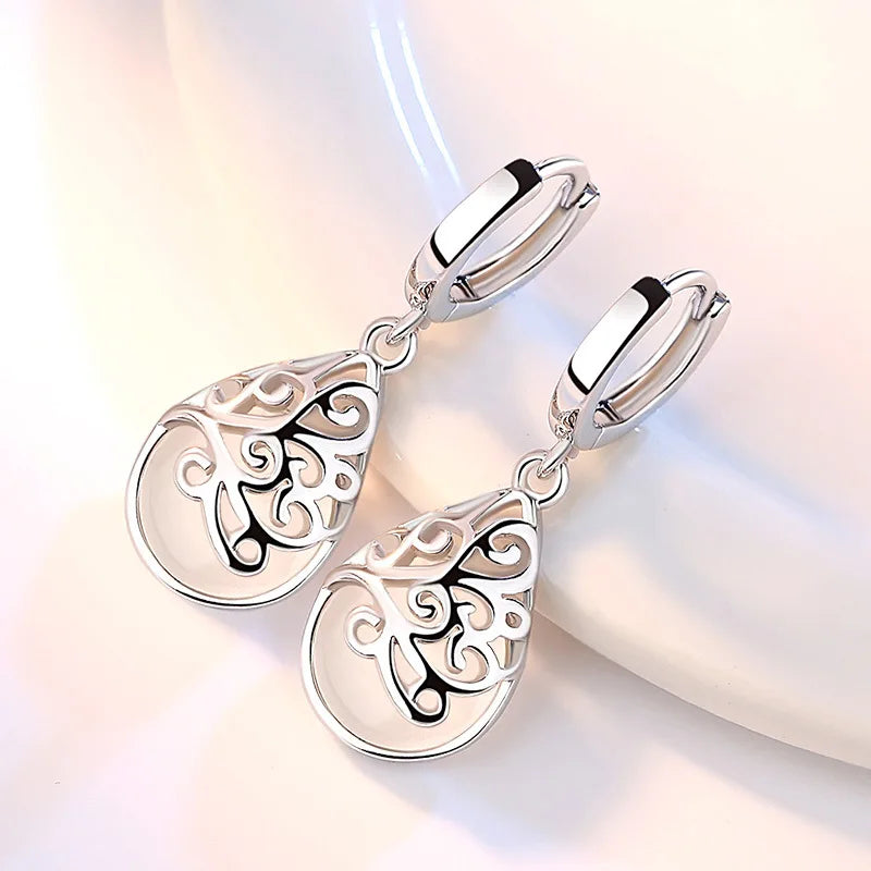 Silver Color Moonlight Opal Tears Totem Earrings Gift Pendientes Oorbellen Boucle D'Oreille Femmes New VES6568