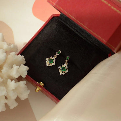 Green Crystal Earrings