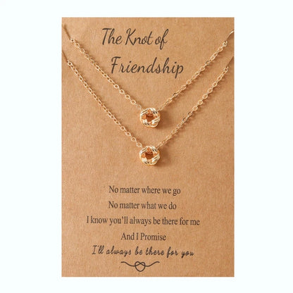 Best Friend Necklace Knot Pendant Matching Friendship Necklaces Jewelry Gifts for BFF Sisters Girls 18" to 20"